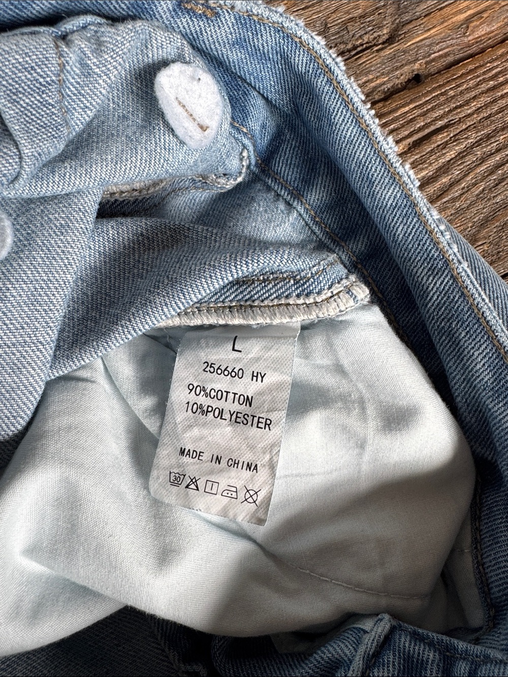 Flamingals light wash factory fade denim barrel bow leg jeans EUC size L - Picture 6 of 6